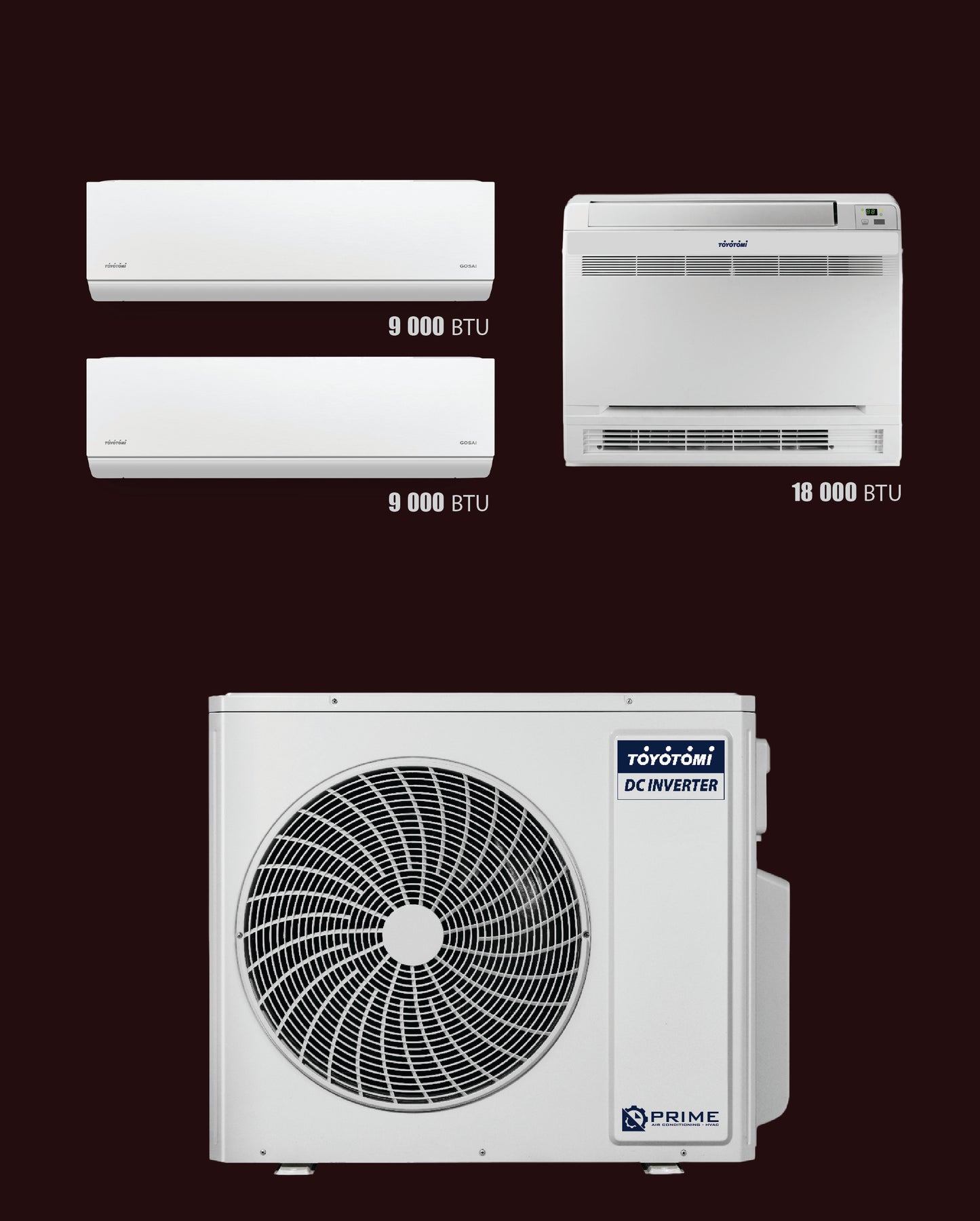 TOYOTOMI - MULTI SPLIT ME 3 KOKA MURAL, TOKSORË